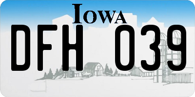IA license plate DFH039