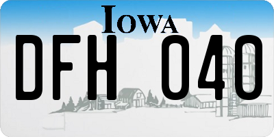 IA license plate DFH040