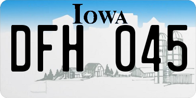IA license plate DFH045