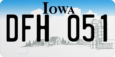 IA license plate DFH051