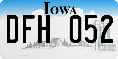 IA license plate DFH052