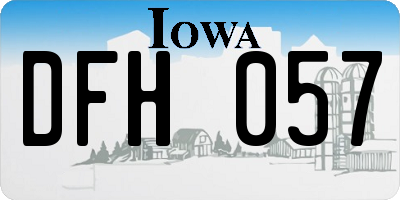 IA license plate DFH057