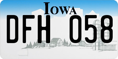 IA license plate DFH058