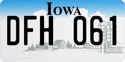 IA license plate DFH061
