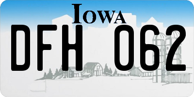 IA license plate DFH062