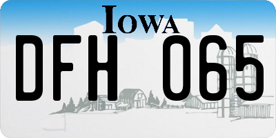 IA license plate DFH065