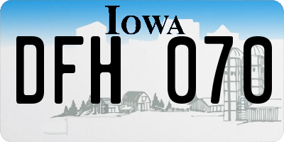 IA license plate DFH070