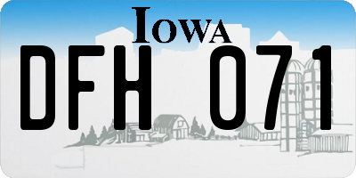 IA license plate DFH071