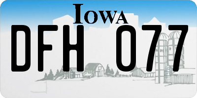 IA license plate DFH077