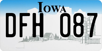 IA license plate DFH087