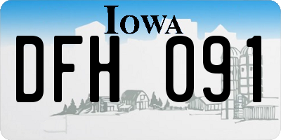 IA license plate DFH091