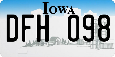 IA license plate DFH098