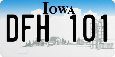 IA license plate DFH101