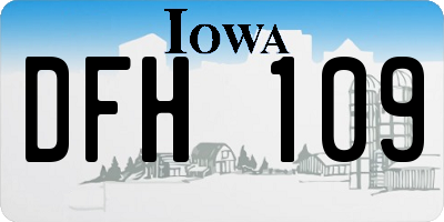 IA license plate DFH109
