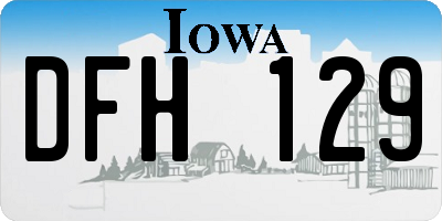 IA license plate DFH129
