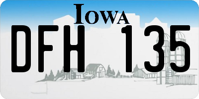 IA license plate DFH135