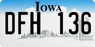 IA license plate DFH136