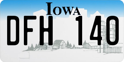 IA license plate DFH140