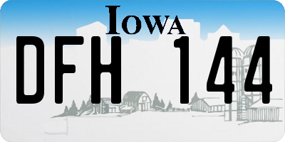 IA license plate DFH144