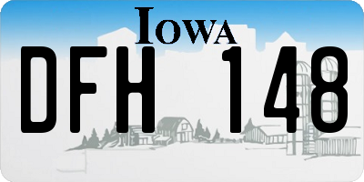 IA license plate DFH148