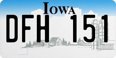 IA license plate DFH151
