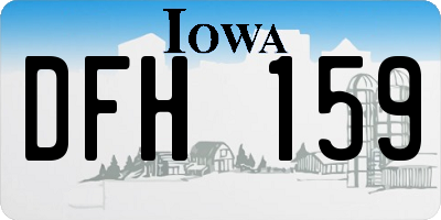 IA license plate DFH159