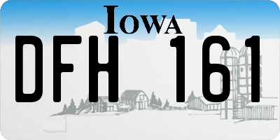 IA license plate DFH161