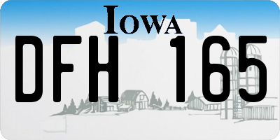IA license plate DFH165