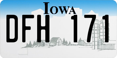 IA license plate DFH171