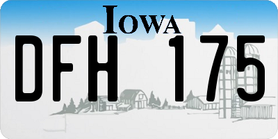 IA license plate DFH175