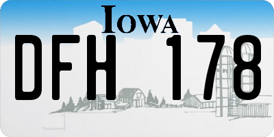 IA license plate DFH178