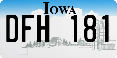 IA license plate DFH181