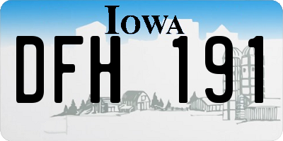IA license plate DFH191
