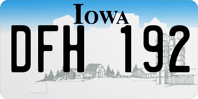 IA license plate DFH192