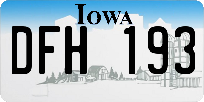 IA license plate DFH193