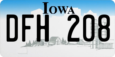 IA license plate DFH208