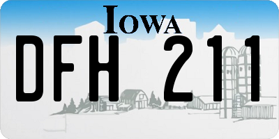 IA license plate DFH211
