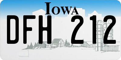 IA license plate DFH212