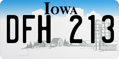 IA license plate DFH213