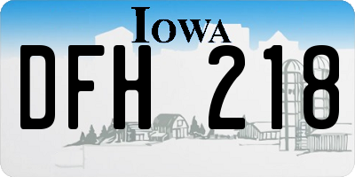 IA license plate DFH218