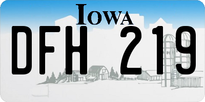 IA license plate DFH219