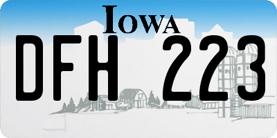 IA license plate DFH223