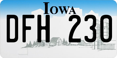 IA license plate DFH230