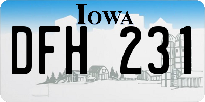 IA license plate DFH231
