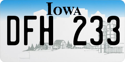 IA license plate DFH233