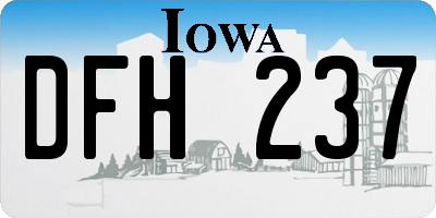 IA license plate DFH237