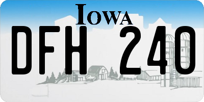 IA license plate DFH240