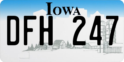 IA license plate DFH247