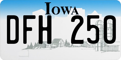 IA license plate DFH250