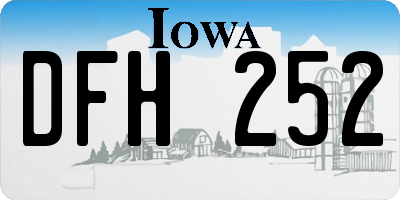 IA license plate DFH252